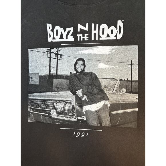 Boyz N The Hood 1991 T-Shirt Womens Med Gray w/ White Logo - Picture 2 of 5